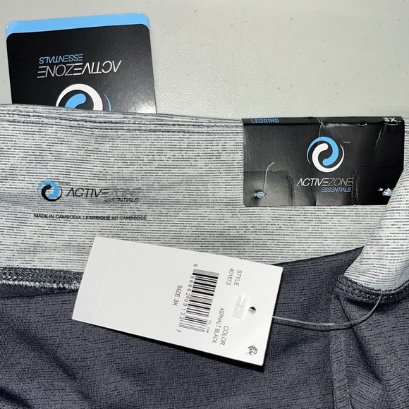 ActiveZone Essentials NWT Size 3X Gray - Black Mesh Athletic Leggings - Picture 5 of 5